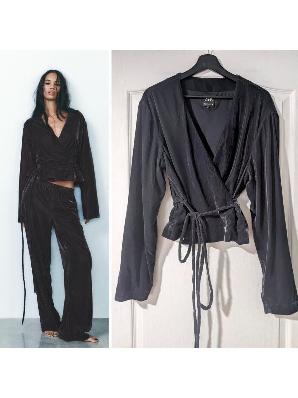 NEW Zara | Velvet Wrap Jacket